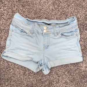 Light Wash, Mid Rise Shorts